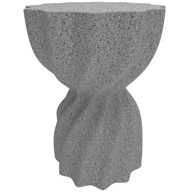 Outsunny Spiral Decorative Garden Stool, Flower Top Outdoor Stool Side Table Plant Stand Footstool for Indoor Outdoor, Grey