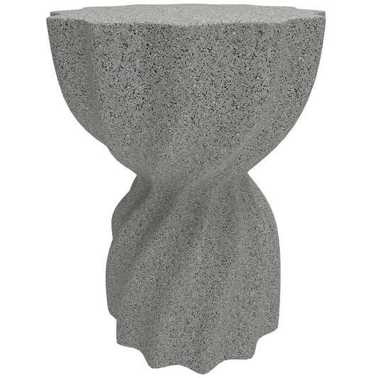 Outsunny Spiral Decorative Garden Stool, Flower Top Outdoor Stool Side Table Plant Stand Footstool for Indoor Outdoor, Grey