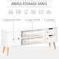 HOMCOM TV Stand for TVs up to 50", TV Cabinet with Shelves, Drawers and Cable Hole, Entertainment Unit for Living Room, White