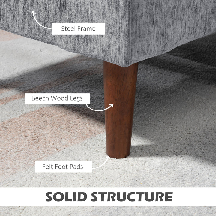 HOMCOM L Shape Sofa, Modern Sectional Couch with Changeable Chaise Lounge, Wooden Legs, Corner Sofa for Living Room, Dark Blue