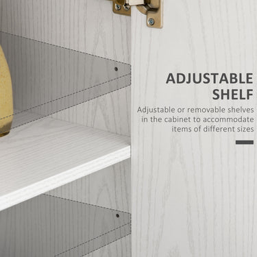 HOMCOM Kitchen Storage Cabinet, Freestanding Pantry Cabinet with 2 Doors and Adjustable Shelves, Distressed White