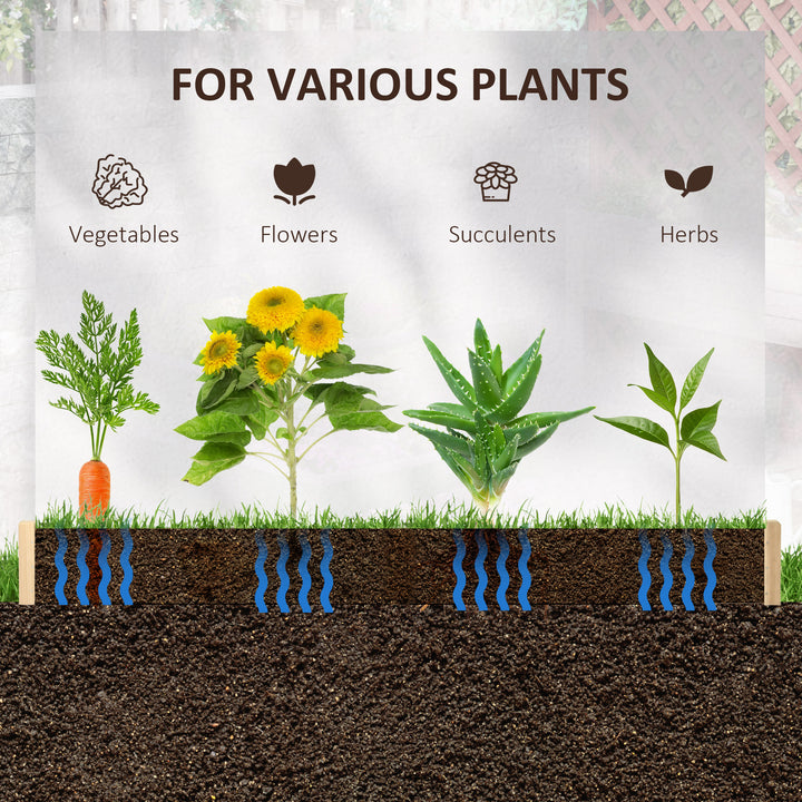 Outsunny 39'' x 39'' Screwless Raised Garden Bed, Wooden Planter Box, Easy DIY Herb Garden for Vegetable Flower Herb Outdoor Lawn Yard Patio