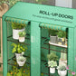 Outsunny Portable Mini Greenhouse Green House with 3 Tier Shelves, Reinforced PE Cover, Roll-up Doors, 56.3" x 18.1" x 59.4"