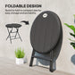 Outsunny Foldable Round Patio Table for 4, Outdoor Dining Table with HDPE Tabletop and Steel Frame, Dark Grey