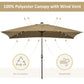 Outsunny 6.5x10ft Patio Umbrella Rectangle Solar Powered Tilt Aluminum Outdoor Market Parasol with LEDs Crank (Turquoise)