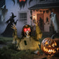 Outsunny Halloween Animated Skeleton with Glowing LED Eyes, Animatronic Halloween Decorations, Battery Operated