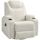 HOMCOM Massage Recliner Chair, Swivel Nursery Rocker Chair, Manual Reclining Sofa with 8 Vibration Points, PU Leather, Cup Holders, Side Pockets, for Living Room, Black