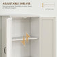 HOMCOM 48" 4-Door Storage Cabinet Multi-Storey Large Space Pantry with Adjustable Shelves Black