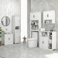HOMCOM Wall Mount Bathroom Cabinet, Storage Organizer Kitchen Cupboard with 2 Doors and Adjustable Shelf White