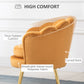 HOMCOM Modern Accent Chair, Velvet-Touch Fabric Leisure Club Chair with Gold Metal Legs for Bedroom, Blue