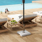 Outsunny Square Patio Umbrella Base, Outdoor Umbrella Stand with Handles 2 Adjustable Knobs, Heavy Duty Patio Umbrella Stand for Garden Deck Poolside, Grey