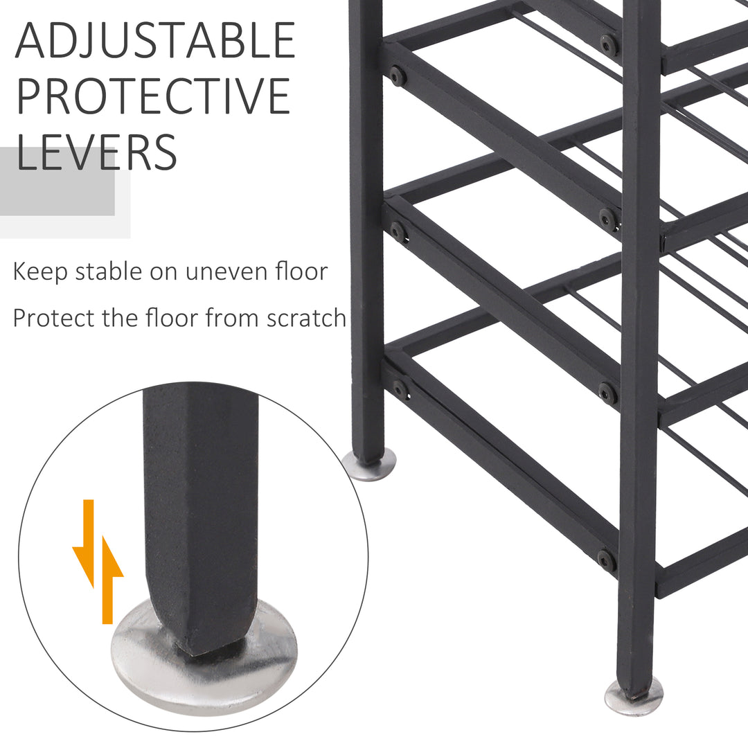 HOMCOM 9-Tier Metal Wine Bottle Rack 54 Bottles Freestanding Wine Storage Holder Home Bar Wine Display Stand Cellar Bottle Organizer Black