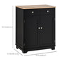 HOMCOM Sideboard Buffet Cabinet with Storage, 27" Kitchen Cabinet with Adjustable Shelf, 2 Drawers and 2 Doors, Coffee Bar Cabinet with Rubberwood Tabletop, White