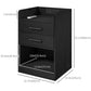 HOMCOM Tall Nightstand with Charging Station and LED Lights, Small Bedside Table with AC Outlets, USB Ports, 2 Drawers, Shelf