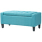 HOMCOM Storage Ottoman Bench Linen-Touch Fabric Tufted Chest Footstool with Flipping Top, Beige