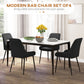 HOMCOM Upholstered Kitchen Chairs, Modern Dining Chairs Set of 2 with Diamond Tufting and Steel Legs for Dining Room, Black
