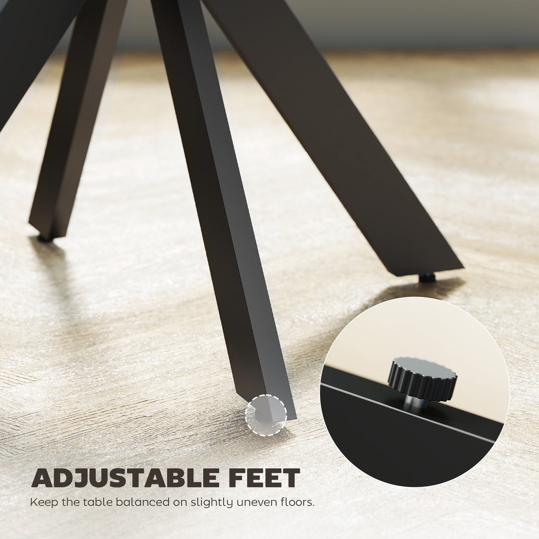 HOMCOM 29" Dining Table, Contemporary Round Kitchen Table with Steel Legs, Grey