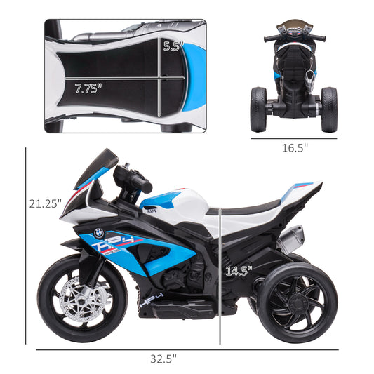 Aosom Kids 6V Electric Ride-On Motorcycle Battery Powered 1.5-5 Years Blue