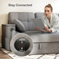 HOMCOM Convertible Sectional Sofa Bed, Pull Out Sleeper Sofa Couch with USBâ€‘A+C, Chaise Storage, L-Shaped Futon Couch, Grey