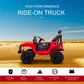Aosom 12V Battery Powered Kids Ride On Car Off Road Truck Toy w/ Parent Remote, Black