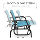 Outsunny Patio Double Glider Outdoor Steel Sling Fabric Gliding Bench Garden Swing Chair Heavy-Duty Porch Rocker Garden Loveseat Blue
