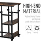 HOMCOM Mobile Standing Desk, Adjustable Height 31.5 inch Stand Up Desk with Wheels for Home Office, Rustic Brown
