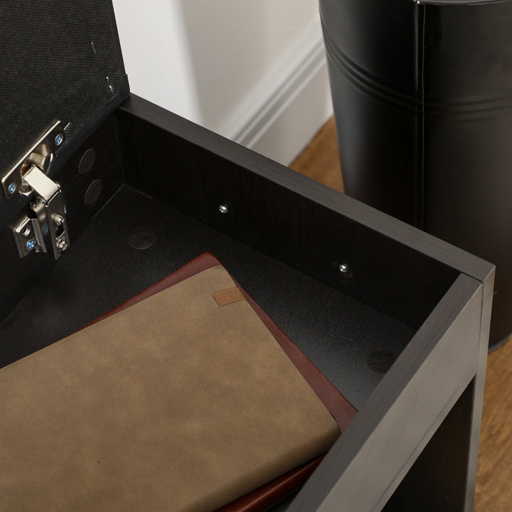 HOMCOM Shoe Bench Entryway Storage Rack with Padded Cushion, Hidden Storage for Hallway, Living Room, Black