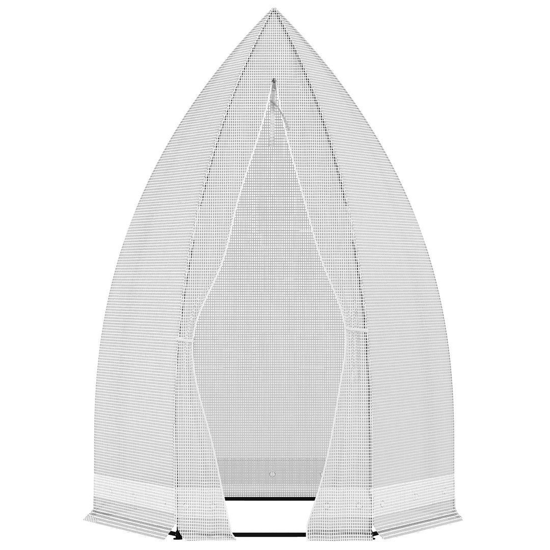 Outsunny 55" x 55" x 71" Greenhouse Portable Hot House for Plants with Zippered Door for Outdoor, Garden, Patio, White