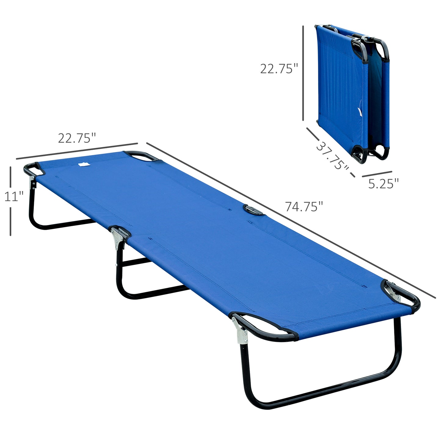Outsunny Folding Camping Cot for Adults Portable Outdoor Sleeping Bed for Office Beach Home, Green