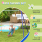 Outsunny Kids Swing Set Outdoor Metal Swing Frame with Double Swing Seats for 1-2 Children Aged 3-8 Years Old