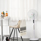 HOMCOM Standing Floor Fan with Remote Control, Stand Up Cooling Fan, Tall Pedestal Electric Fan for Home Bedroom, White
