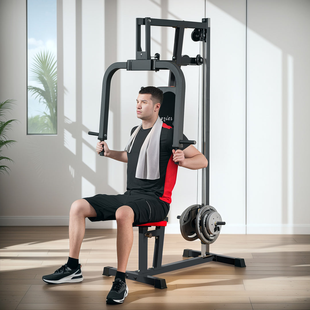 Soozier Chest Fly and Chest Press Machine for Back, Pectoral, Rear Deltoid and Shoulder Training, Black
