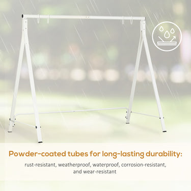 Outsunny Metal Swing Stand Swing Frame, Hanging Chair Stand Only, 528 LBS Weight Capacity, for Backyard, Patio, Lawn, White