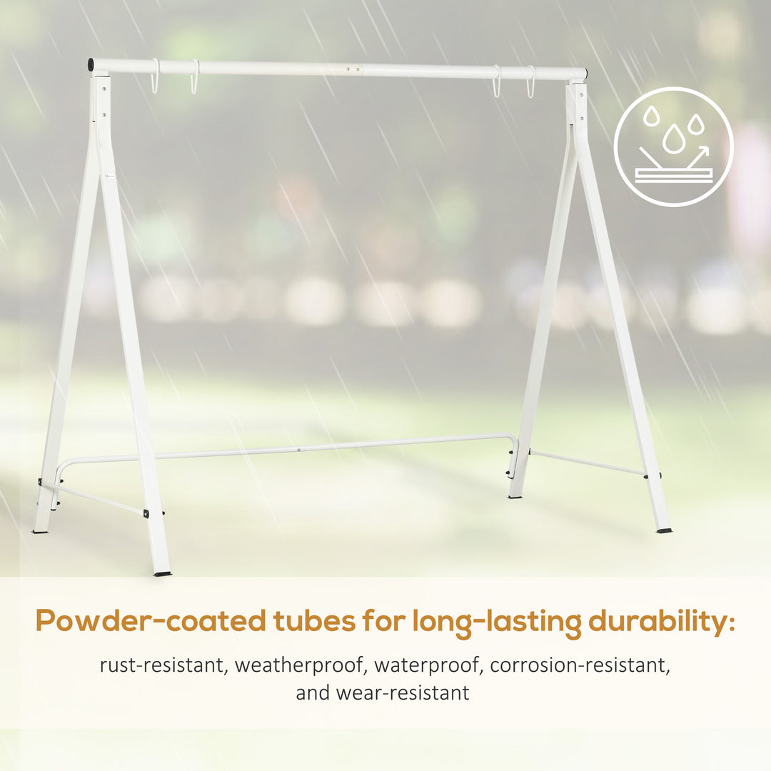 Outsunny Metal Swing Stand Swing Frame, Hanging Chair Stand Only, 528 LBS Weight Capacity, for Backyard, Patio, Lawn, White