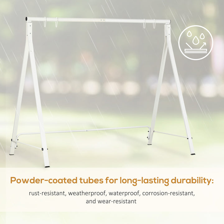 Outsunny Metal Swing Stand Swing Frame, Hanging Chair Stand Only, 528 LBS Weight Capacity, for Backyard, Patio, Lawn, White