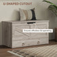 HOMCOM 39.4 Inches Storage Chest, Storage Trunk with 2 Safety Hinges, Wooden Box for Living Room, Black Wood Grain