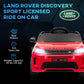Qaba Land Rover Discovery Sport Licensed 12V Ride on Car w/ Remote, Soft Start, LED Lights, Music Horn, White