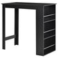 HOMCOM Modern Bar Table, Bar Height Dining Table with 3 Storage Shelves for Kitchen, Dining Room, Living Room, White