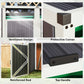 Outsunny Double Garbage Bin Shed, Lockable Outdoor Storage Shed with Openable Lid, Galvanized Frame for Garden Patio, Dark Grey