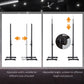 Soozier Adjustable Barbell Rack Stable Power Squat Stand Portable 2 Bars Barbell Holder Weight Rack, Black and White