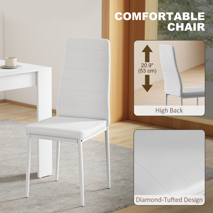 HOMCOM Dining Table Set for 2, Square Kitchen Table and Chairs, Dining Room Table and PU Leather Upholstered Chairs, Grey