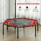 Soozier 45" Rebounder Trampoline for Adult, Quiet Bungee Rebounder with LED Lights and Adjustable Handle, Red