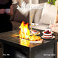 Outsunny Square Gas Fire Pit Table, Smokeless Firepit with Cover, Black