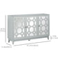 HOMCOM Sideboard Kitchen Buffet Table with 3 Mirrored Doors, 2 Cabinets  and Adjustable Shelf, Gray