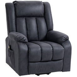 HOMCOM Lift Chair for Seniors, Microfibre Upholstered Electric Recliner Chair with Remote, Quick Assembly, Charcoal Grey