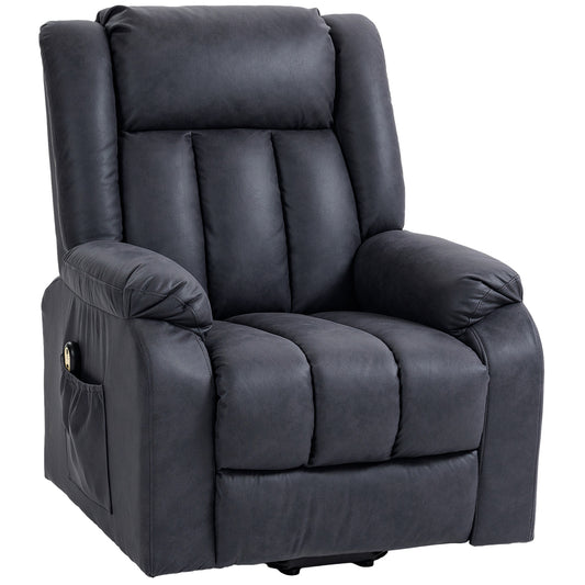 HOMCOM Lift Chair for Seniors, Microfibre Upholstered Electric Recliner Chair with Remote, Quick Assembly, Charcoal Grey
