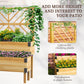 Outsunny Raised Garden Bed with Trellis, 2 Tier Wooden Elevated Planter Box  for Vegetables, Flowers, Herbs, Grey