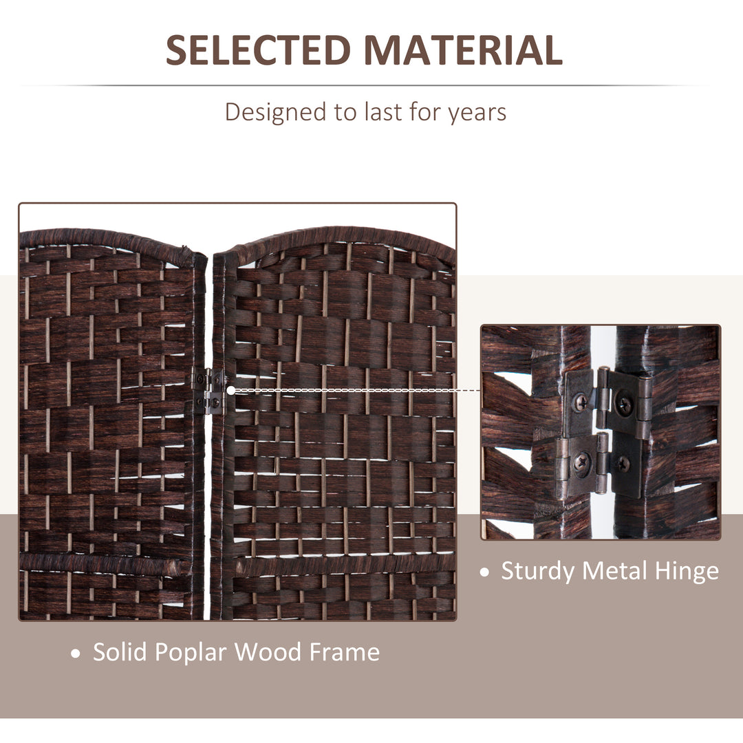 HOMCOM 6ft Folding Room Divider, 3 Panel Wall Partition with Wooden Frame for Bedroom, Home Office, Natural