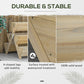 Outsunny Raised Garden Bed Wood, Freestanding Planter Stand with 5 Planting Boxes and 4 Hooks, Good for Herbs, Flowers, or Vegetables in Patio Balcony Indoor Outdoor