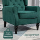 HOMCOM Fabric Accent Chair, Button Tufted Armchair, Upholstered Modern Living Room Chair, Wingback Chair with Wood Legs, Rolled Arms, Thick Padding for Bedroom, White